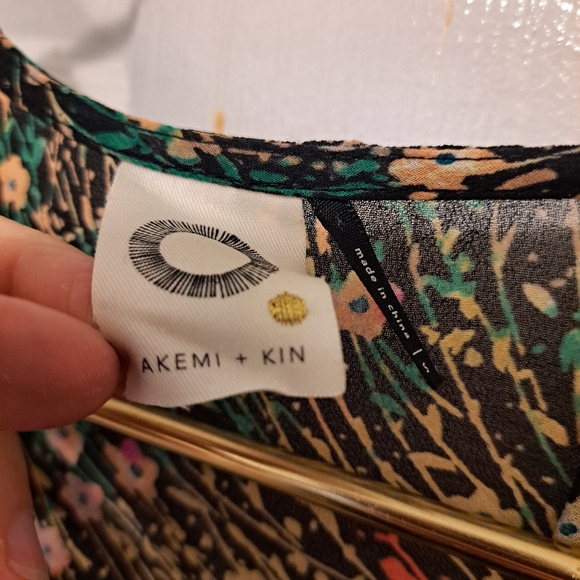 Anthropologie Akemi + Kin sheer button down multicolor dress size small - Picture 5 of 6